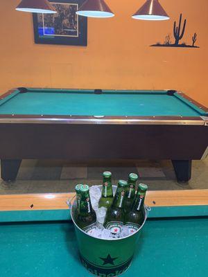 Pool tables and beers