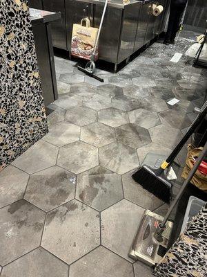 This is what the restaurant floors looked like