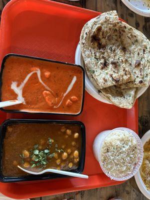 Chana masala & paneer tikka masala