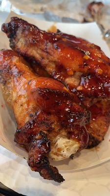 Char buffed sweet and spicy wings