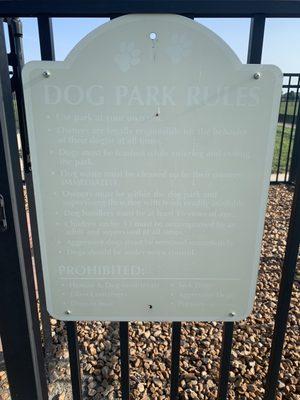 Dog Park Rules