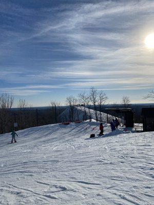 Looking at tall peak/more advanced slope.