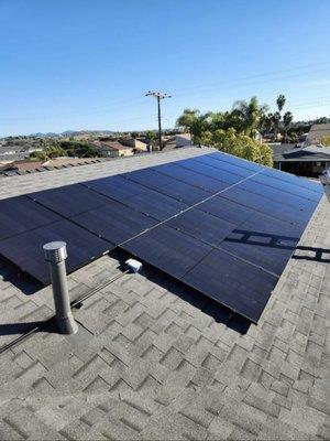 6.0kw solar system on a newly replaced comp shingle roof