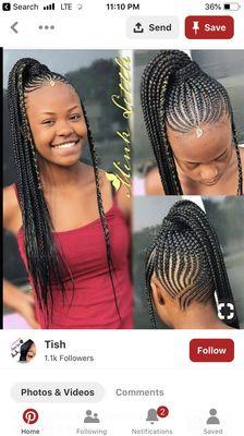 How much for braids like this in a ponytail