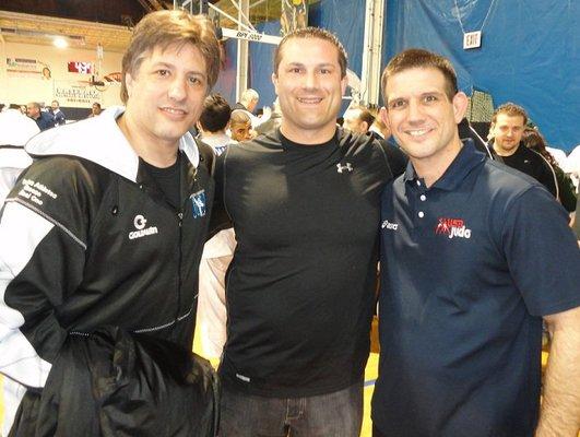 Mark Staniszewski with Judo Olympic medalists Jason Morris and Jimmy Pedro