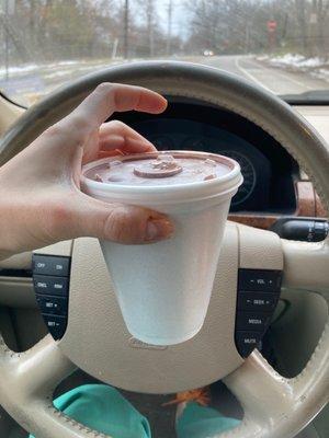 Small chocolate brownie shake $5.50