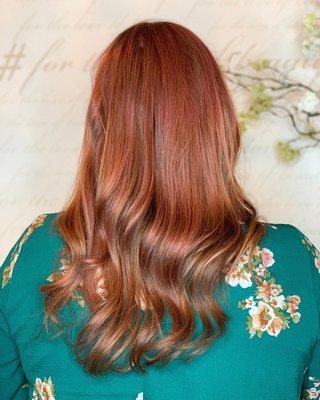 The perfect pop of color! Color, cut and blowout done by Brianna