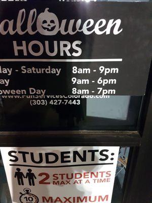 Halloween Hours, open later!