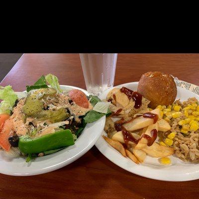 Salad  French  fried  Chinese rice