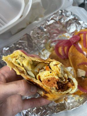 Chorizo breakfast burrito