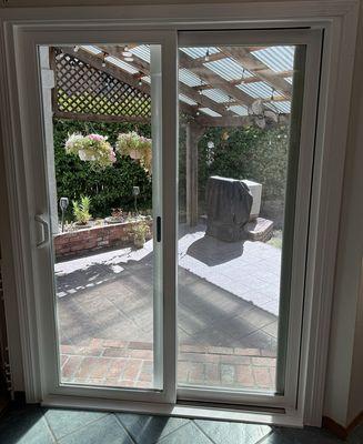 Inside view of our new Milgard Tuscany sliding glass door.