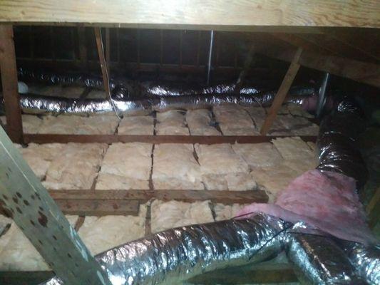 New attic insulation and new insulated air ducts.