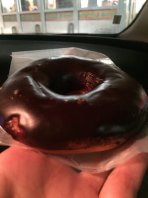 Chocolate glazed donut. Get my sugar fix.