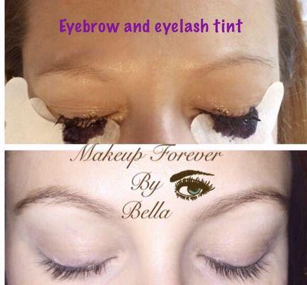 Eyebrow and eyelash tint