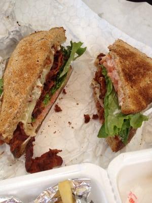 BLT with provolone on wheat toast