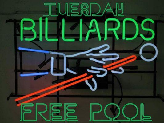 FREE POOL ALL DAY LONG EVERY TUESDAY!!!