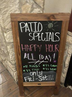 ALLLLLLL DAY HAPPY HOUR!