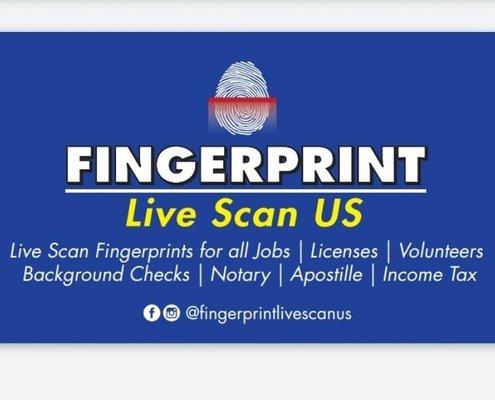 Services: Live Scan Fingerprints, Background Checks, Apostille, Income Tax, Notary and more