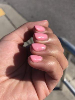 Gel polish debris on skin