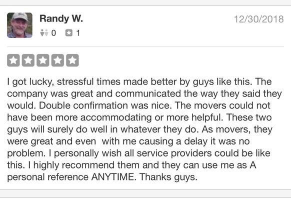 Taking care of business. Organic 5 Star Yelp Review! Again how can you make this up!