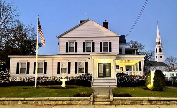 Our funeral home at twilight.