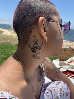 Neck tattoos by Mara