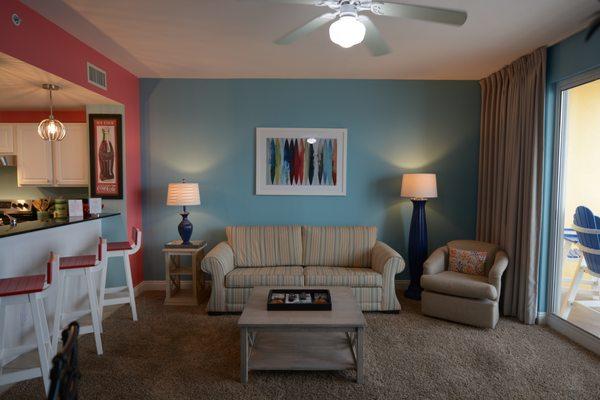 (903W)Queen sleeper sofa in living room.