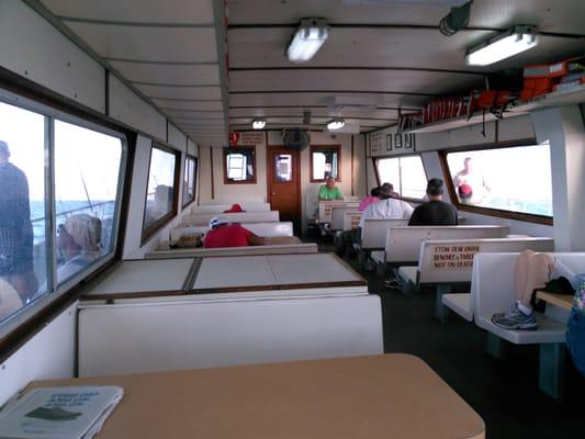 Inside cabin of Two Georges fishing boat.