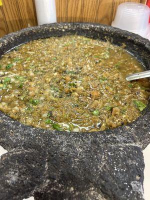 Fresh Daily made molcajetes salsa ..