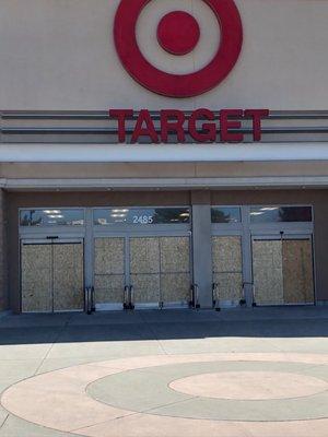 Boarded up and ready for looters.