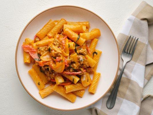 sausage & peppers pasta