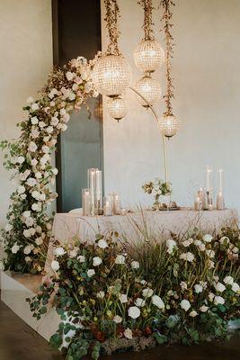 Wedding Floral Arrangement Bride & Groom Table