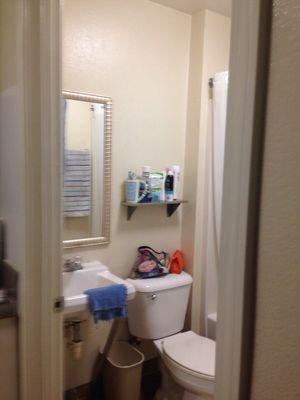 Typical bathroom after thoroughly cleaned with Lysol