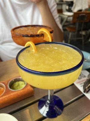 Passion fruit margarita. Mangonada margarita