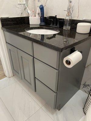 Vanity Repaint using Emerald Urethane by Sherwin Williams