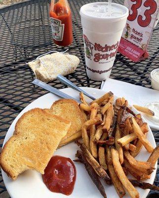 Grilled Cheese Sandwich with Hand - cut Fries