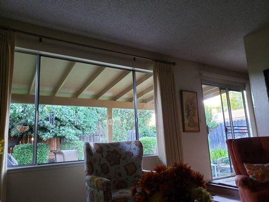 My clean living room and sliding glass door.