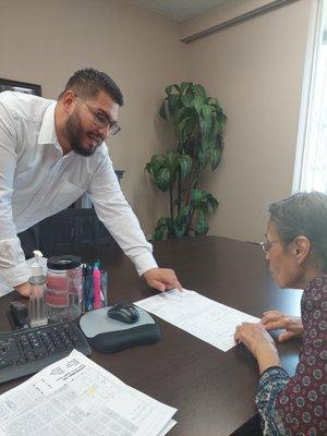 Hector Cruz, gives the information on the burial process of my grandmother, Mrs. Elvira Reyes Anderson,to my mother, Mrs. Cecilia Arellano.