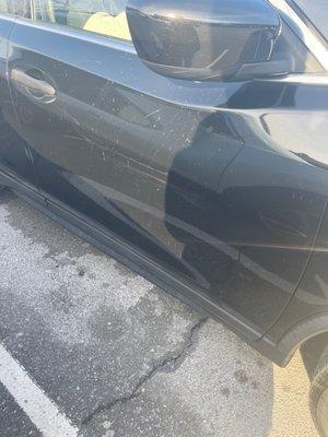 Streak marks on car