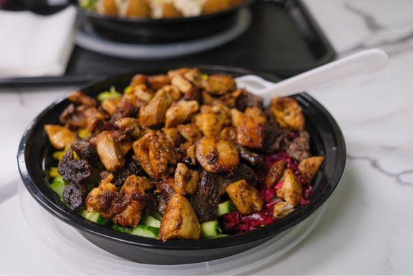 Chicken and steak bowl