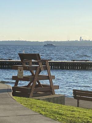 View of lifeguards chair