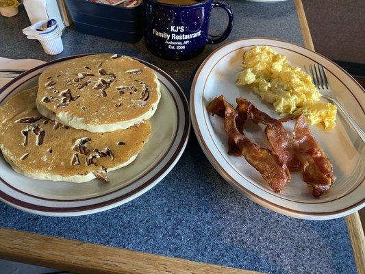 Pecan pancake breakfast platter