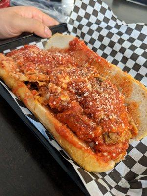 Eggplant parmesan sandwich