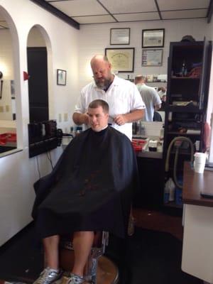 Nick getting his Tri-Fade! Otties killing it!