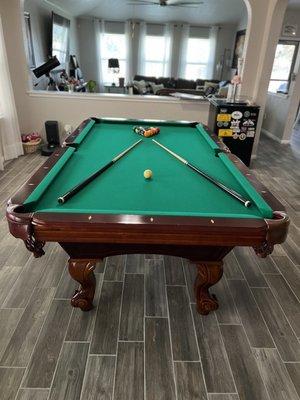 Photo shoot of my pool table being completed