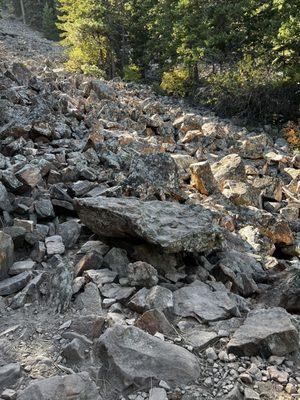 Walking around boulders in Boulder