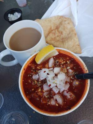 Menudo with Sopapilla