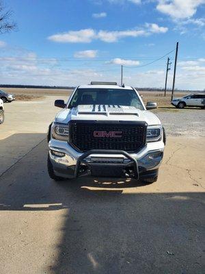 Newly painted and installed Ram Air Hood, complete with free application of my new distressed flag.