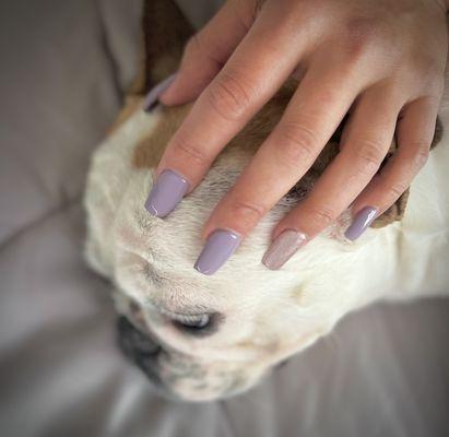 Full Set and Deluxe Pedicure. Does not come with dog