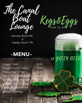 Kegs & Eggs St Patty's Day